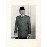 SUKARNO: (1901-1970) First President of Indonesia 1945-67. Vintage signed 7.