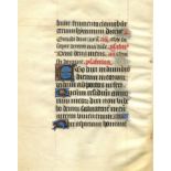 BOOK OF HOURS LEAF: An excellent and attractive leaf, verso & recto, on vellum, two pages,