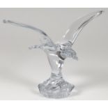 A DAUM CRYSTAL BIRD SCULTPURE