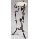 AN ITALIAN BRONZE AND MARBLE PLANT STAND