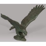 LARGE BRONZE EAGLE GARDEN SCULPTURE