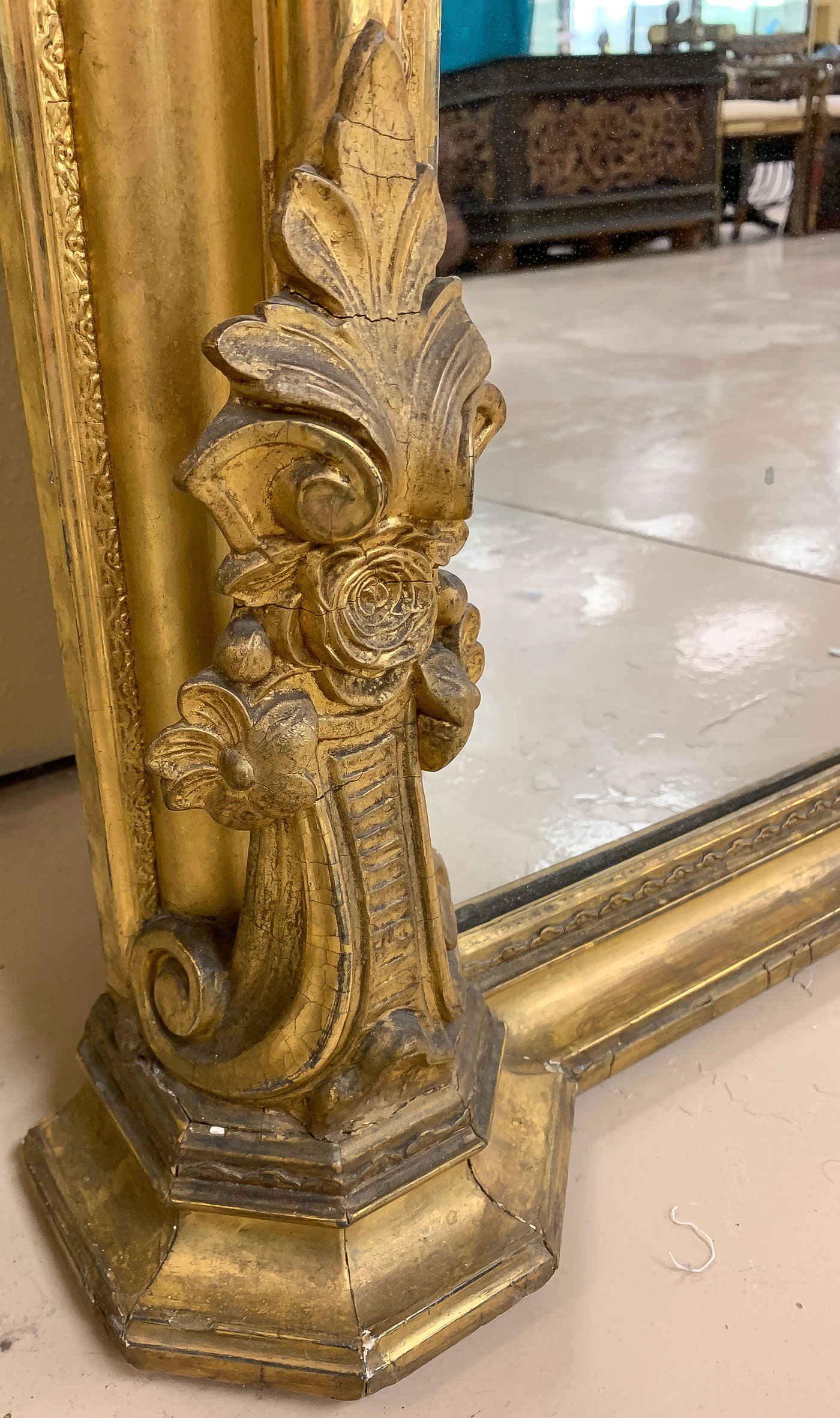 LARGE GILT PIER MIRROR WITH CONSOLE TABLE - Image 6 of 10