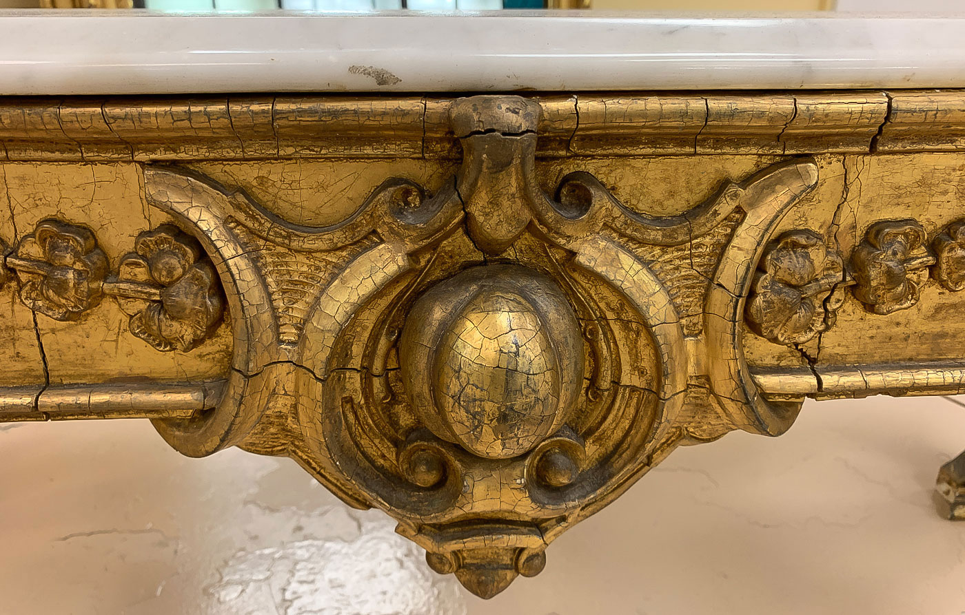 LARGE GILT PIER MIRROR WITH CONSOLE TABLE - Image 8 of 10