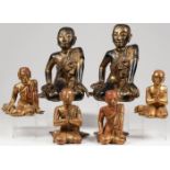 A GROUP OF BUDDHIST DISCIPLES FIGURES