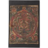 SINO-TIBETAN MANDALA THANKGA, 19TH C