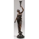 LARGE BRONZE FIGURAL LAMP