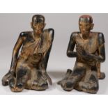 A PAIR OF BURMESE BUDDHA DISCIPLES