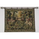 A BELGIAN EMBROIDERED WOOL TAPESTRY