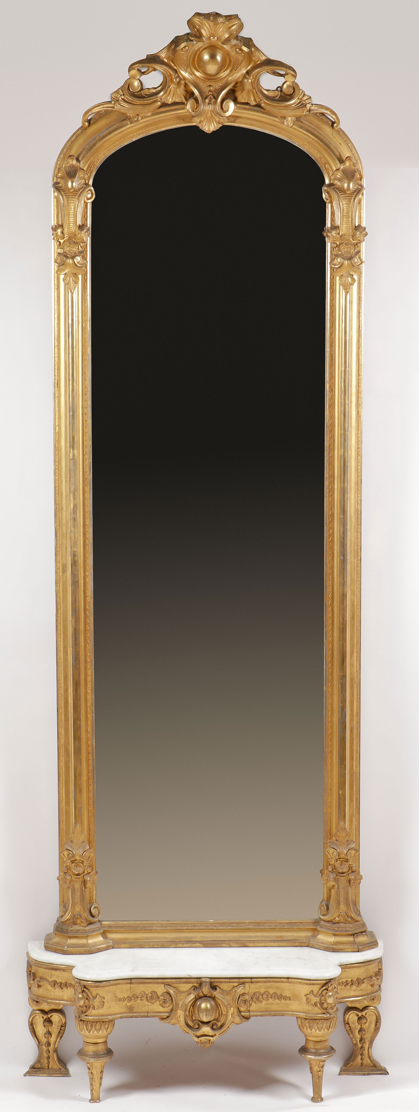 LARGE GILT PIER MIRROR WITH CONSOLE TABLE