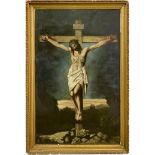 LARGE 19TH C. PAINTING OF CRUCIFIXION