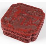 A GOOD CHINESE CINNABAR BOX, 19th C