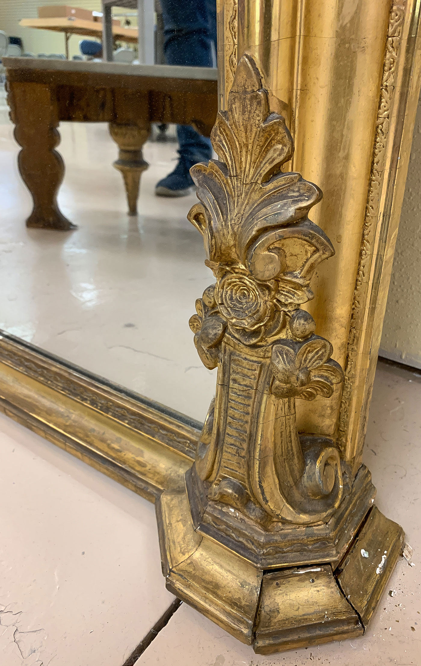 LARGE GILT PIER MIRROR WITH CONSOLE TABLE - Image 5 of 10