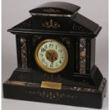 FANCY MARBLE & SLATE MANTLE CLOCK, CIRCA 1891