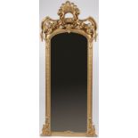 A LARGE GILT WOOD FRENCH PIER MIRROR