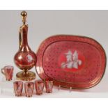 EXCEPTIONAL MARY GREGORY CRANBERRY LIQUEUR & TRAY