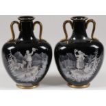 A PAIR OF MARY GREGORY PILLOW VASES, C. 1880