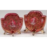 PAIR OF MARY GREGORY PILLOW VASES, C. 1900