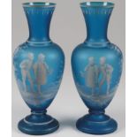 EXCEPTIONAL PAIR MARY GREGORY MANTEL VASES