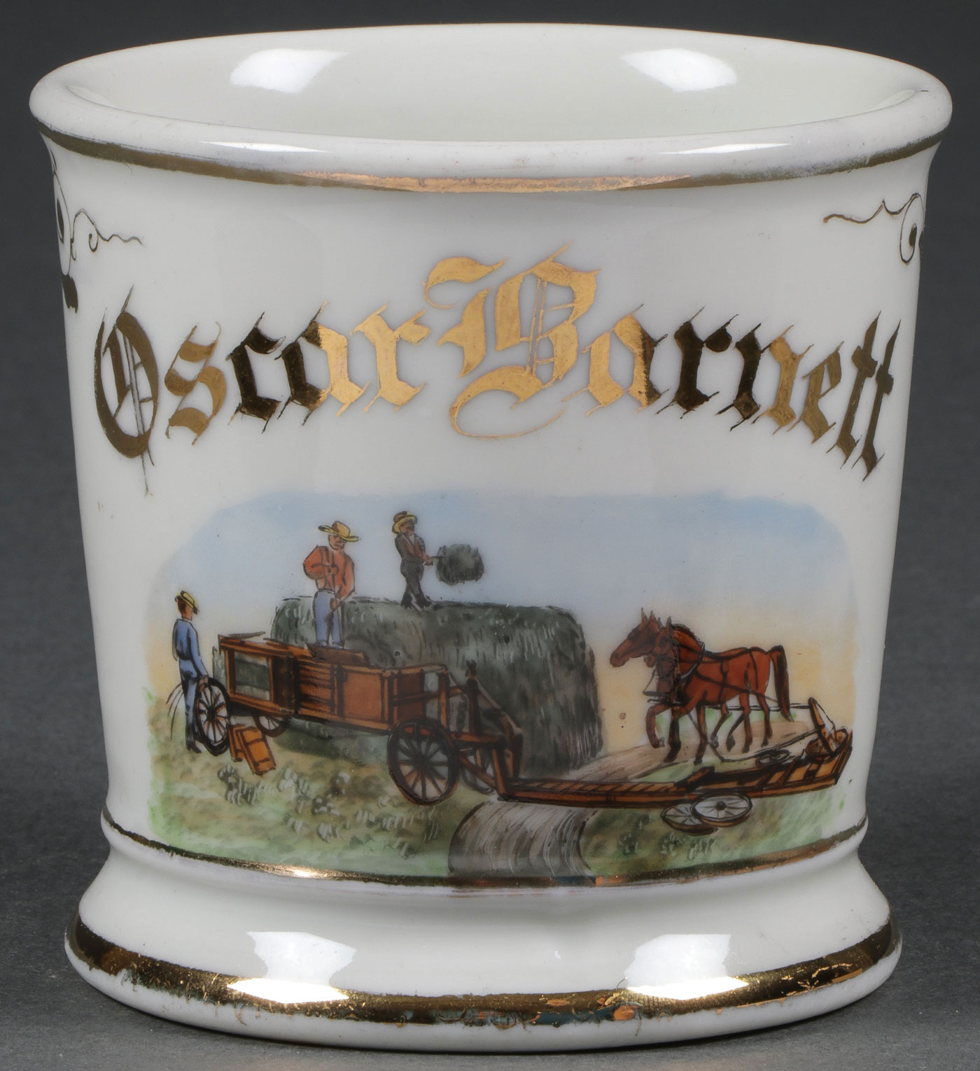 A FINE OCCUPATIONAL SHAVING MUG, C. 1890