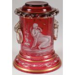 MARY GREGORY CRANBERRY PEDESTAL, C. 1890