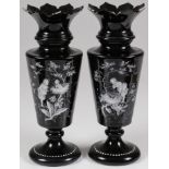 EXCEPTIONAL PAIR MARY GREGORY VASES, C. 1890