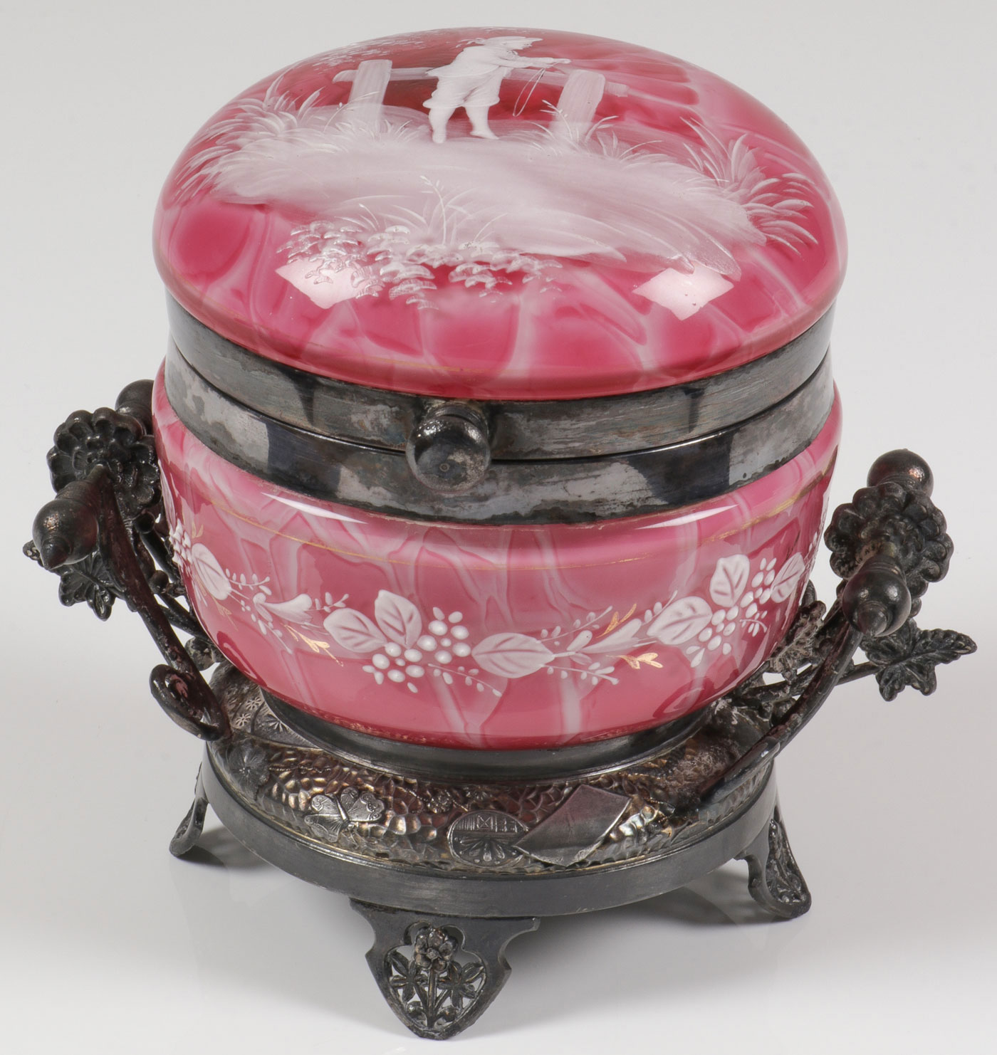EXCEPTIONAL MARY GREGORY BOX, C. 1885 - Image 2 of 3