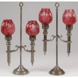 RARE PAIR MARY GREGORY LAMPS, C. 1880