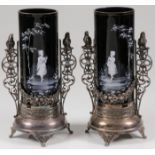 EXCEPTIONAL MARY GREGORY MANTLE VASES, C. 1880