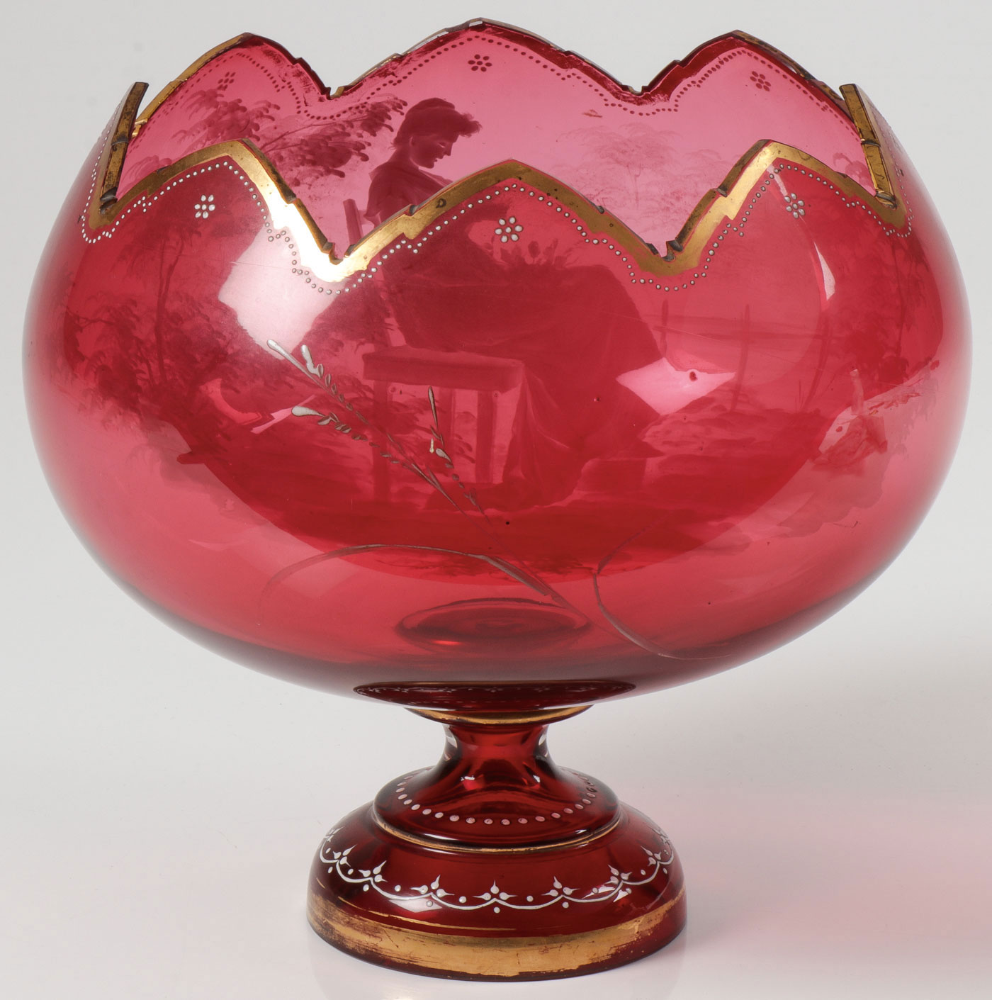 EXCEPTIONAL MARY GREGORY CRANBERRY BOWL - Image 2 of 2