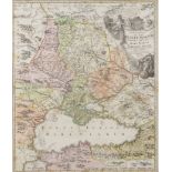 GREAT OLD RUSSIAN MAP INCL BLACK SEA REGION 1720