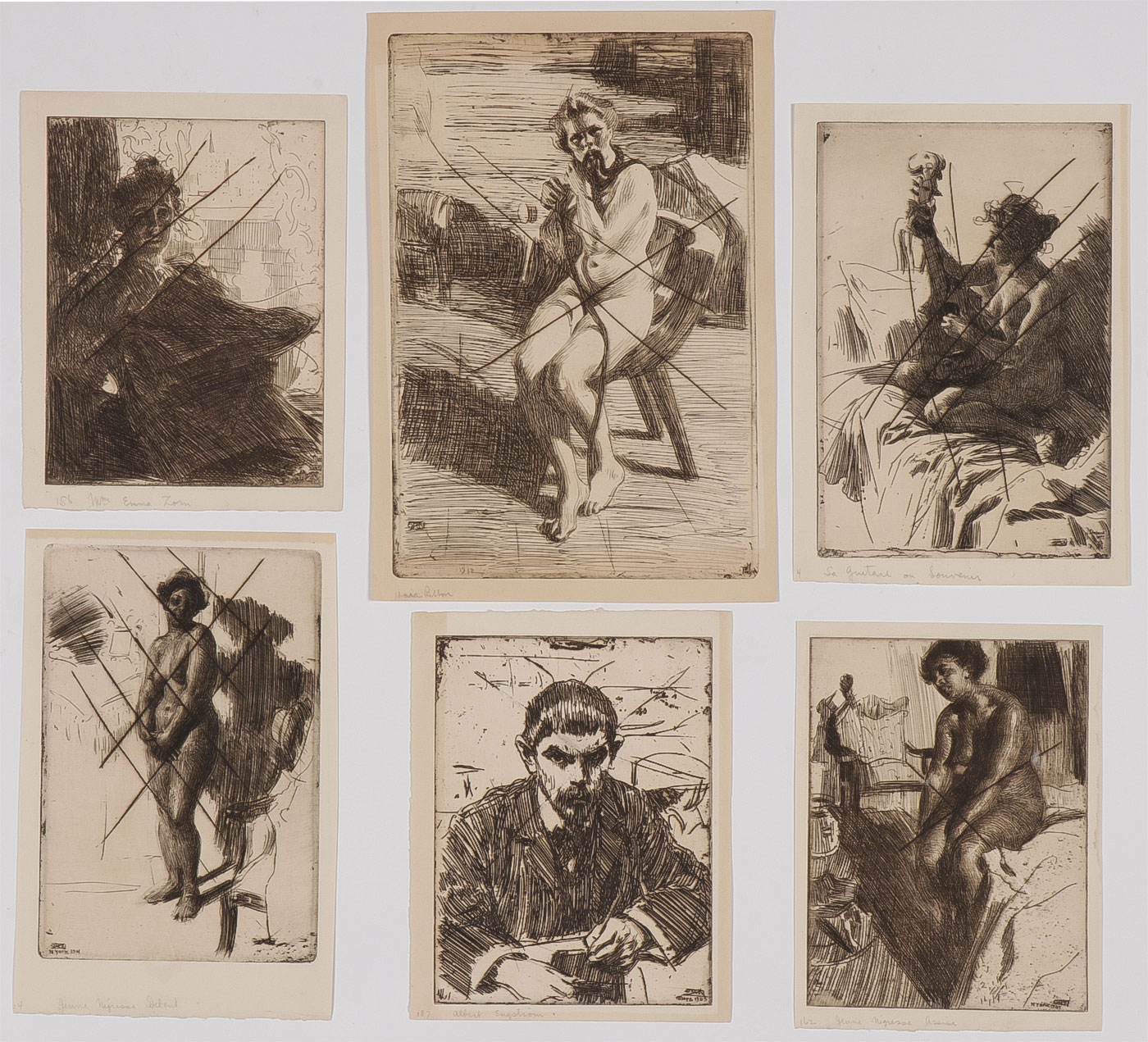 CACHE OF 36 VINTAGE ANDERS ZORN ETCHINGS