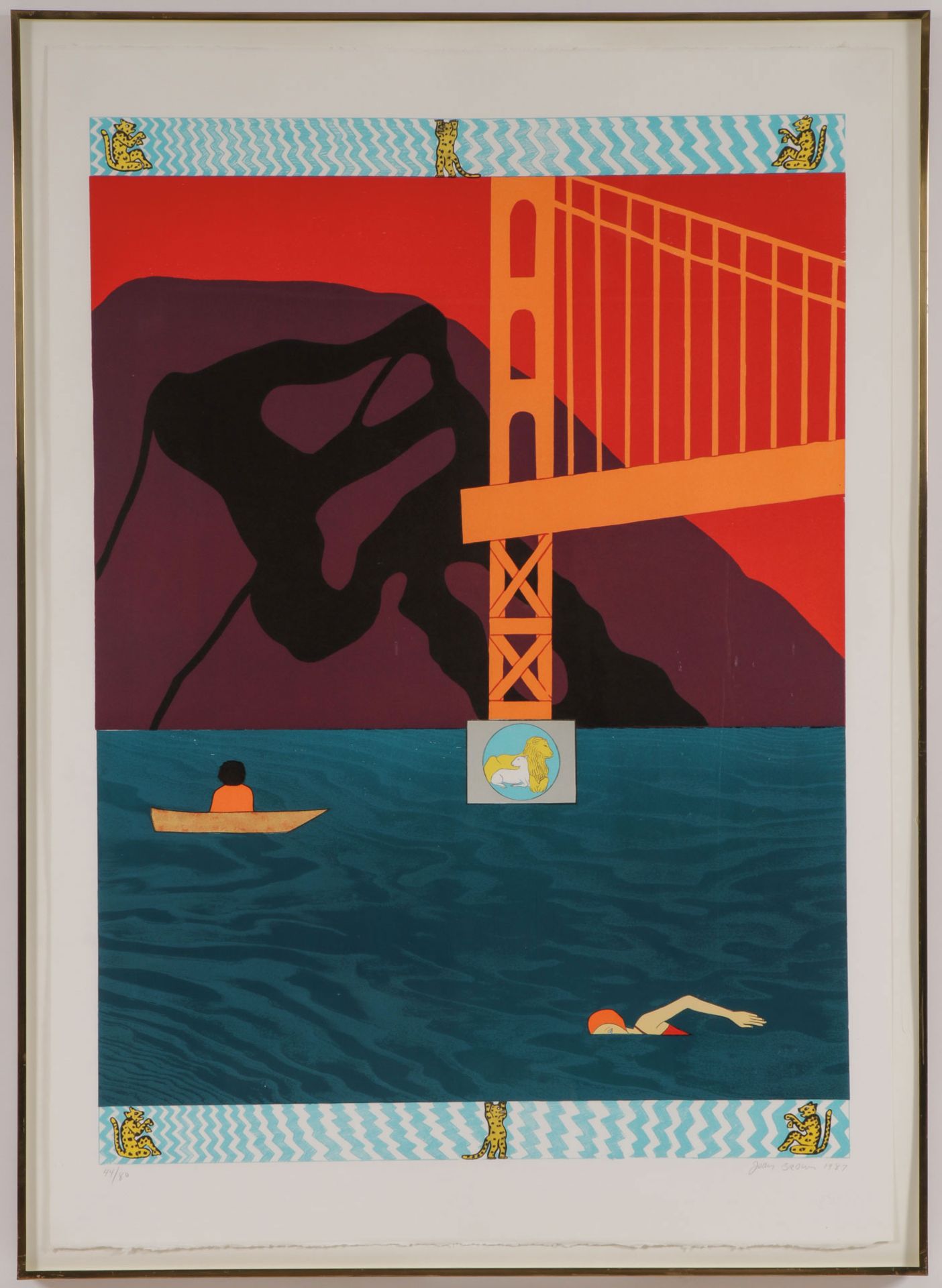 JOAN BROWN GOLDEN GATE WOODCUT - Bild 2 aus 4