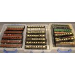 A Collection of Hornby and Bachmann Coaches and Cars within three trays