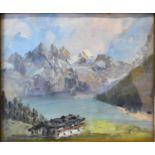 Franz Weiss, 1903-1982, Alpine Scene, oil on board, signed verso, 19.5 x 25cm