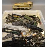 A Large Scale Part-Built Brass Model Locomotive, together with a collection of locomotive parts