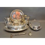 A Small Collection of Silver Plated Items to include two entree dishes and a tray
