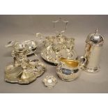 A Silver Plated Egg Cup Set, together with various other items of silver plate and silver plated