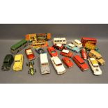 A Corgi Toys James Bond Aston Martin DB5, together with a collection of other model cars and buses