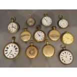 Various Gold Plated Pocket Watches to include a case with no movement, together with various other