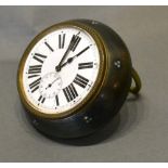 A 19th Century Sedan Clock, the case set with groups of three turquoise, the enamelled dial with