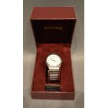 A Certina Gentleman's Stainless Steel Cased Wristwatch with white dial, within original box
