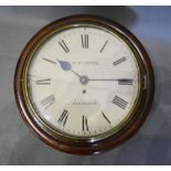 A 19th Century Circular Wall Clock by William Mc.Ferran, Manchester, with single fusee movement,