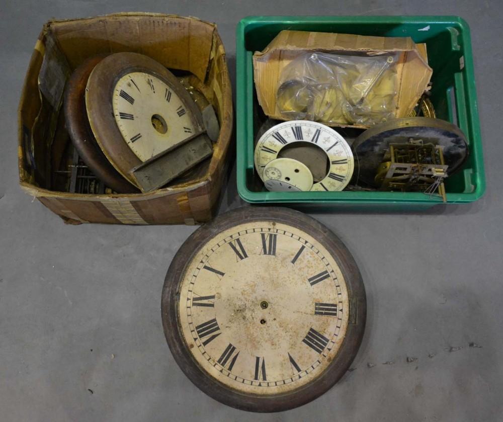 A 19th Century Circular Wall Clock with fusee movement, together with various related parts,