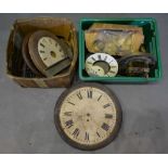 A 19th Century Circular Wall Clock with fusee movement, together with various related parts,