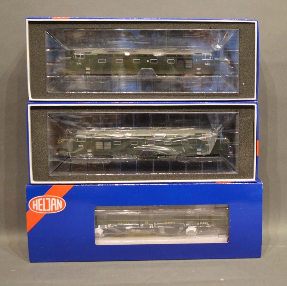 A Heljan Class 12889901M55987 DPUDC within original box, together with another similar Heljan