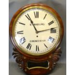 A Regency Mahogany Drop Dial Wall Clock, the dial inscribed Stradling, Cirencester, and with