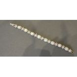 A 925 Silver Opal and Crystal Set Bracelet of cluster form