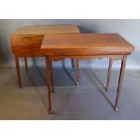 An Edwardian Mahogany Card Table, together with a mahogany Pembroke table