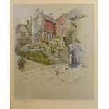 Cecil Aldin, 1870-1935, Old Manor Houses, Binghams Melcombe, Dorset, coloured print, signed in