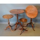 A 19th Century Mahogany Circular Pedestal Table, the inlaid top above a turned centre column on